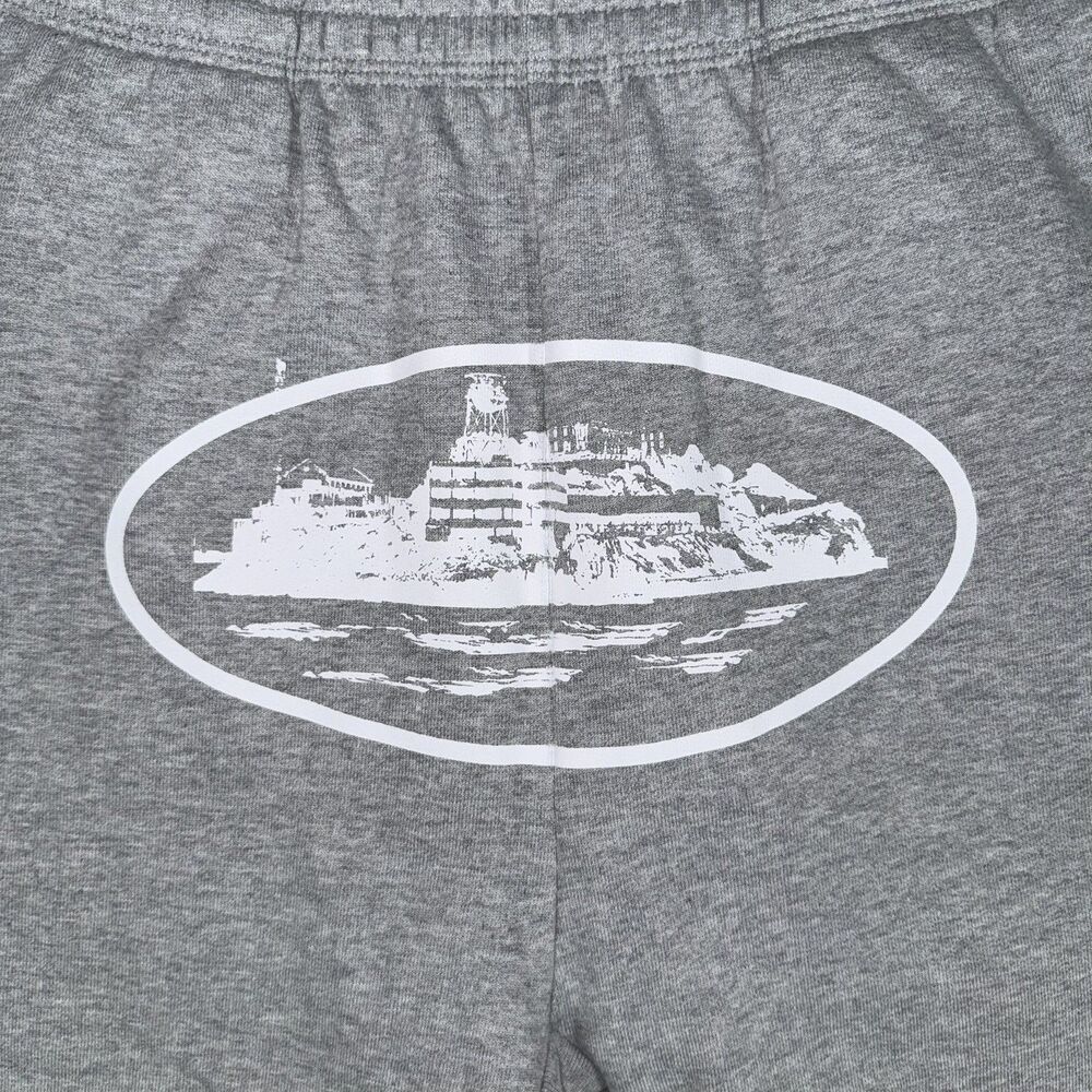 Corteiz CRTZ Alcatraz Sweatpants Large Gray Logo Joggers Cotton Urban Graphic